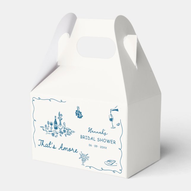 That's Amore Italian Drawn Engagemen Bridal Shower Favor Boxes (Front Side)