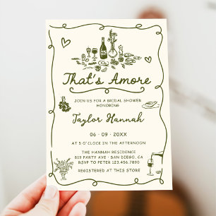 That's Amore Italian Drawn Engagemen Bridal Shower Invitation