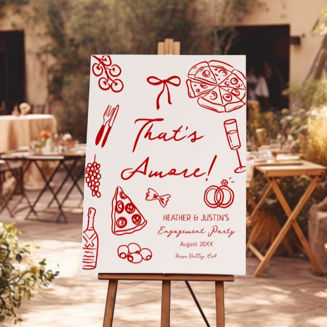 That's Amore Italian Engagement Party Welcome Sign (Creator Uploaded)