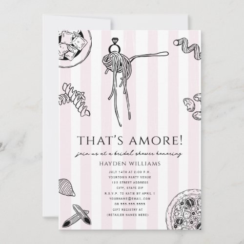That's Amore Italian Food Bridal Wedding Shower Invitation