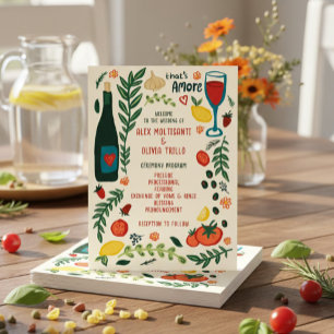 That's Amore Italian Food Charming CUSTOM Wedding Program