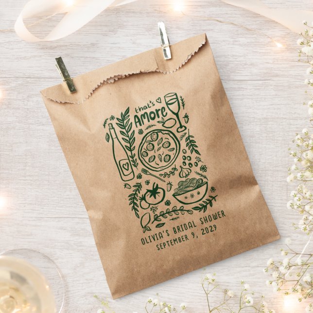That's Amore Italian Food CUSTOM Bridal Shower Favor Bag (Clipped)