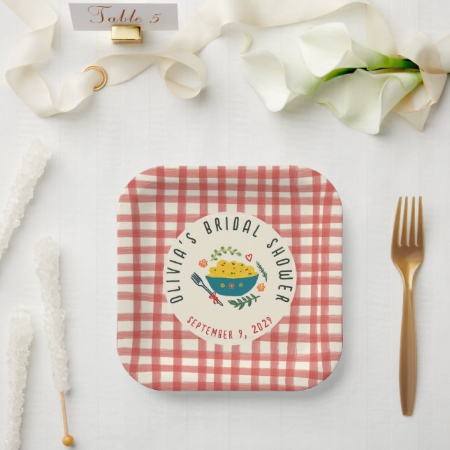That's Amore Italian Food CUSTOM BRIDAL SHOWER Paper Plates (Wedding)