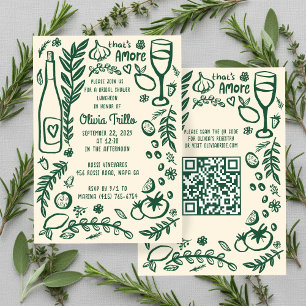That's Amore Italian Food CUSTOM Bridal Shower QR Invitation