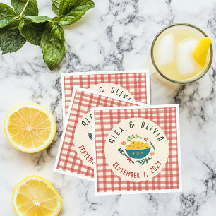That's Amore Italian Food CUSTOM Plaid Wedding  Napkins