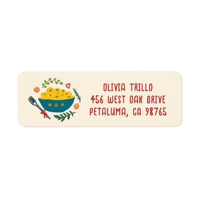 That's Amore Italian Food CUSTOM Wedding Address Label (Front)