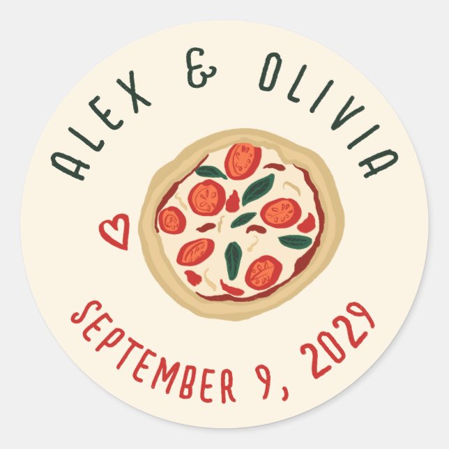 That's Amore Italian Food CUSTOM Wedding  Classic Round Sticker (Front)