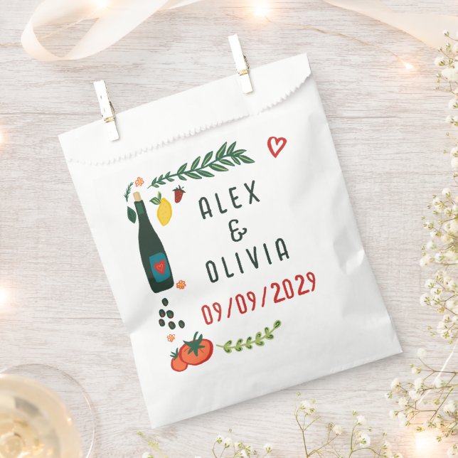 That's Amore Italian Food CUSTOM Wedding  Favor Bag (Clipped)