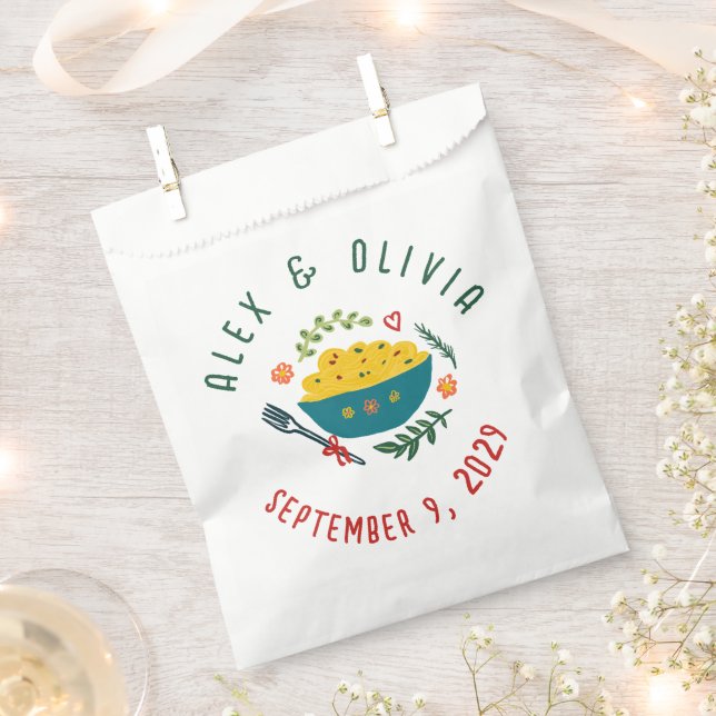 That's Amore Italian Food CUSTOM Wedding  Favor Bag (Clipped)