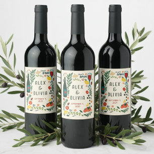 That's Amore Italian Food CUSTOM Wedding Favor Wine Label