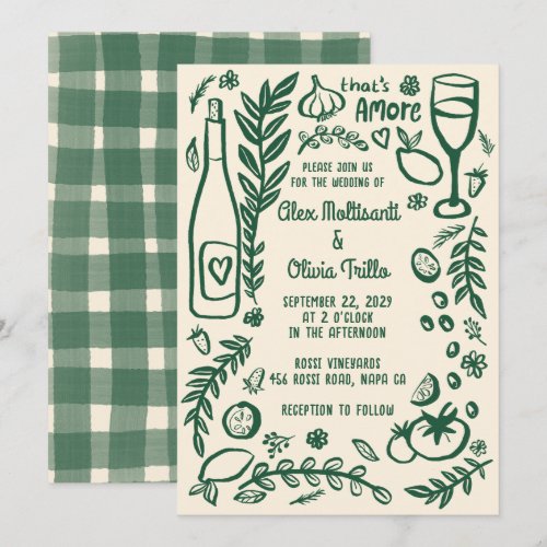 That's Amore Italian Food CUSTOM Wedding Party  Invitation