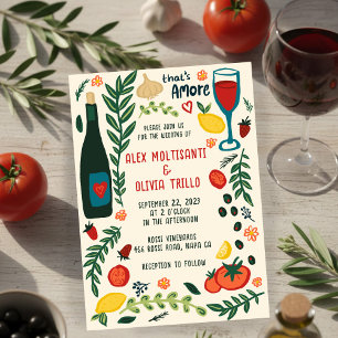 That's Amore Italian Food CUSTOM Wedding Party Invitation