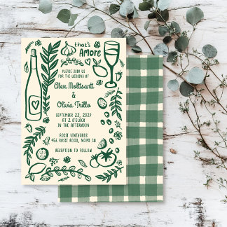 That's Amore Italian Food CUSTOM Wedding Party Invitation