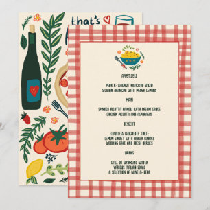 That's Amore Italian Food Love Whimsical CUSTOM Menu