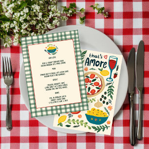 That's Amore Italian Food Love Whimsical CUSTOM Menu
