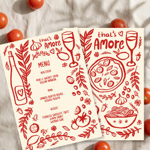 That's Amore Italian Food Love Whimsical CUSTOM Menu