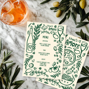 That's Amore Italian Food Love Whimsical CUSTOM Menu