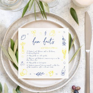 That's Amore Italian Fun Facts Newlyweds Wedding Napkins