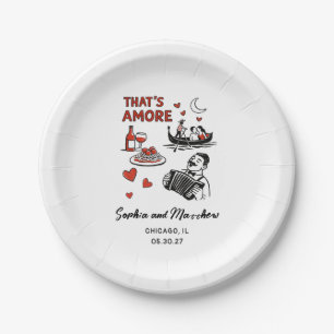 That's Amore Italian Funky Wedding Bridal Shower  Paper Plates