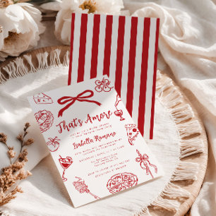 That's Amore Italian Hand drawn Bridal Shower Invitation