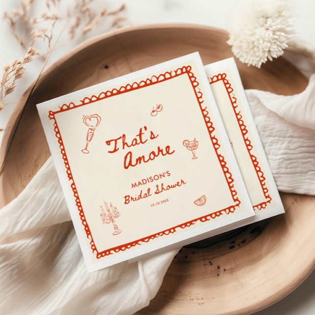 That's Amore Italian Hand Drawn Bridal Shower Napkins (Creator Uploaded)