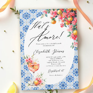 Thats Amore Italian Lemon Floral Bridal Shower  Invitation