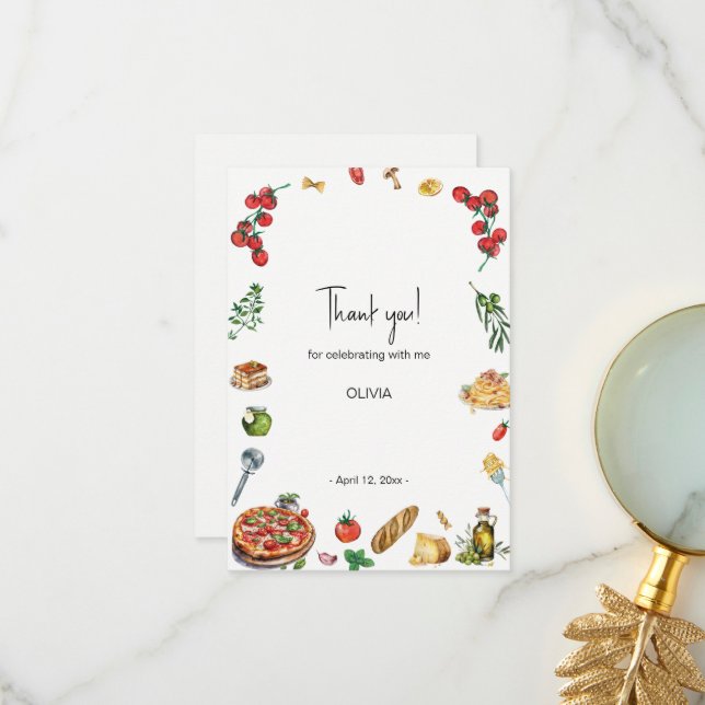 That's amore italian party thank you Card (Front/Back In Situ)