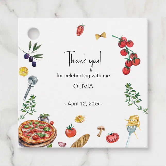 That's amore italian party thank you Favor Tags | Zazzle