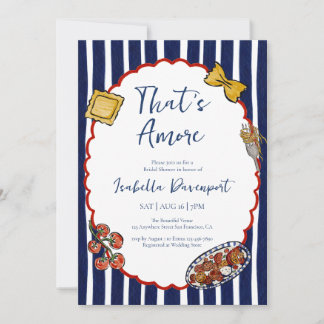 That's Amore Italian Pasta Coastal Bridal Shower Invitation