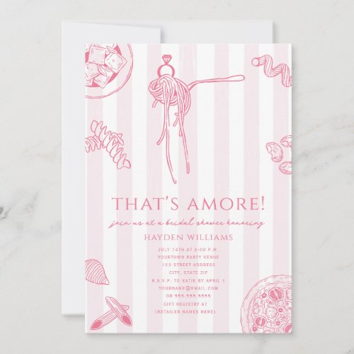 That's Amore Italian Pink Bridal Wedding Shower Invitation