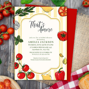 Thats amore Italian pizza and pasta bridal shower Invitation