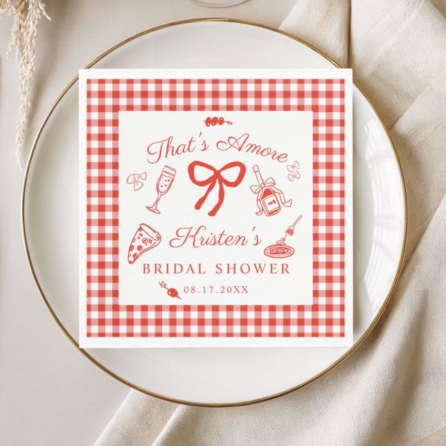 That's Amore Italian Pizza Bridal Shower Napkins (That's amore italian pizza bridal shower Paper naking)