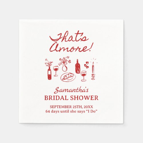 Thats Amore Italian Pizza Bridal Shower Napkins