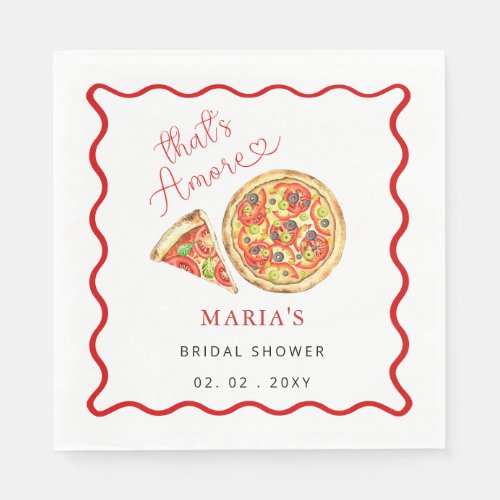 Thats Amore Italian Pizza Bridal Shower Welcome Napkins