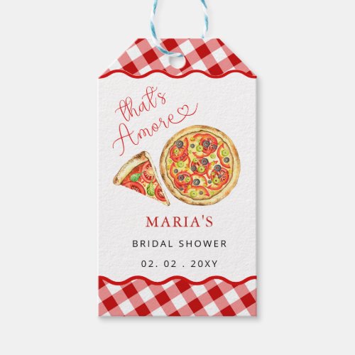 Thats Amore Italian Pizza Party Bridal Shower Gift Tags