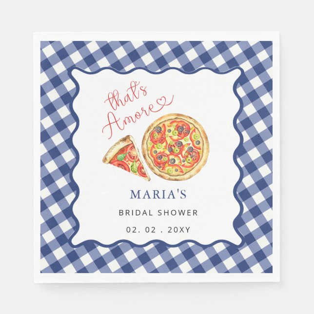 Thats Amore Italian Pizza Party Bridal Shower Napkins (Front)