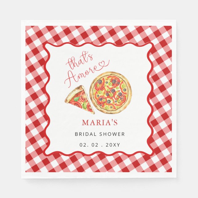 Thats Amore Italian Pizza Party Bridal Shower Napkins (Front)
