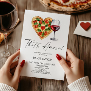 That's Amore! Italian Pizza Wine Bridal Shower Invitation