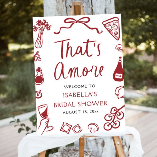 That's Amore Italian Red Bridal Shower Welcome Foam Board (That's Amore Italian Red Bridal Shower Welcome Foam Board)
