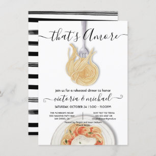 That's Amore Italian Rehearsal Dinner Pasta Invita Invitation