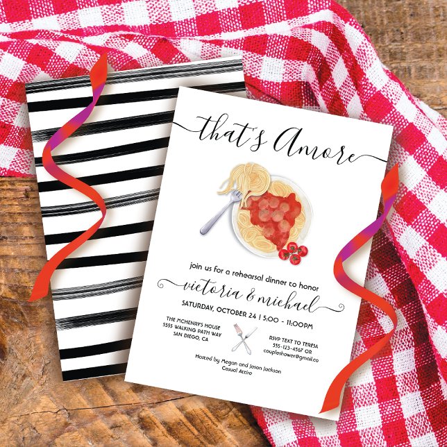 That's Amore Italian Rehearsal Dinner Pasta Invitation (Creator Uploaded)