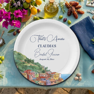That's Amore Italian Riviera Bridal Shower Paper Plates