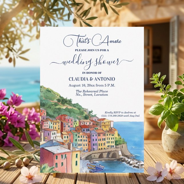 That's Amore Italian Riviera Wedding Shower Invitation (Creator Uploaded)