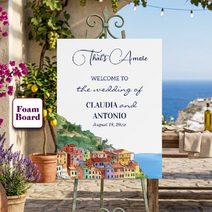 That's Amore Italian Riviera Wedding Welcome Foam Board