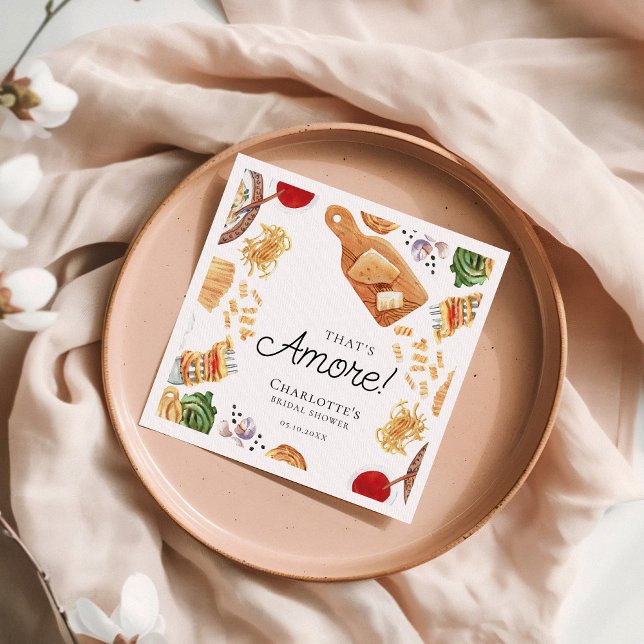That's Amore Italian Script Bridal Shower Napkins (Creator Uploaded)