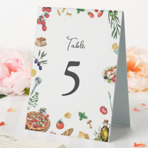 That's Amore Italian Table Number  Table Tent