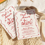That's Amore Italian Theme Bridal Shower Invitation<br><div class="desc">That's Amore French Inspired Bridal Shower Invitation
This funky invitation features hand drawn graphics and handwritten font with a wavy frame. This french inspired theme is perfect for your bridal shower,  engagement party,  rehearsal dinner or any event you chose! All clipart and font are fully editable!</div>