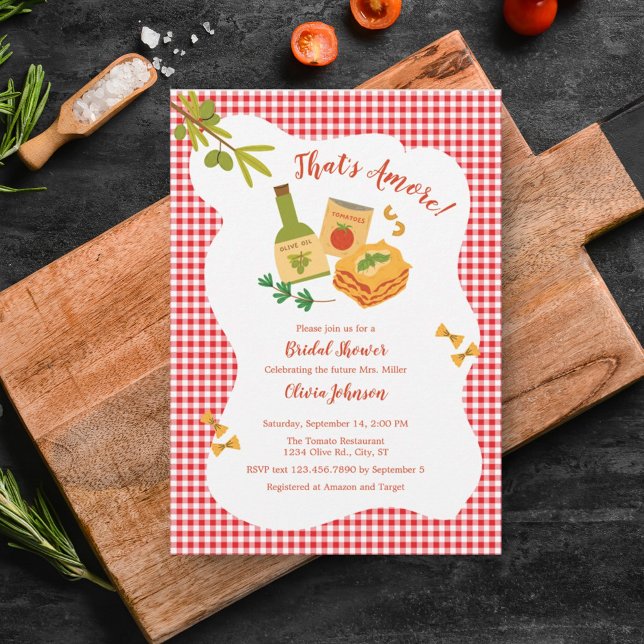 That's Amore Italian Theme Bridal Shower Invitation (Creator Uploaded)