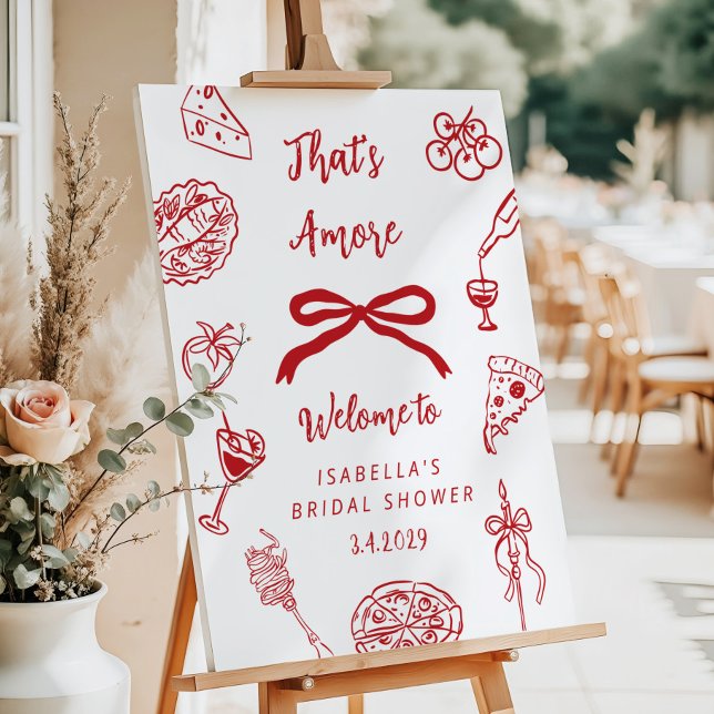 That's Amore Italian Theme Bridal Shower Welcome Foam Board (Creator Uploaded)