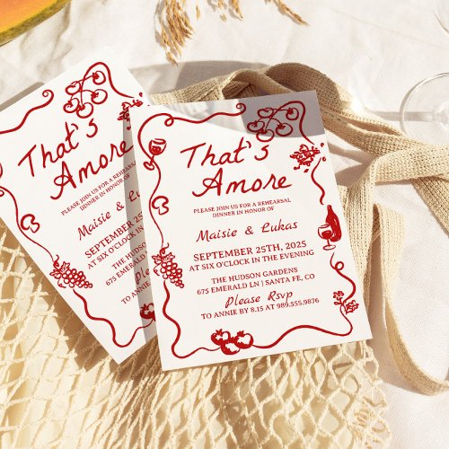 That's Amore Italian Theme Rehearsal Dinner Invitation